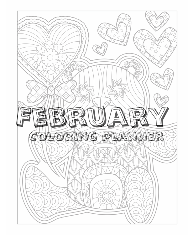 Coloring page for February